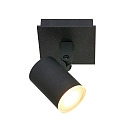 Steinhauer Spot POINTS NOIRS 1-vlams, cilindrisch, instelbaar GU10 IP44, zwart mat dimbaar