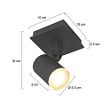 Steinhauer Spot POINTS NOIRS 1-vlams, cilindrisch, instelbaar GU10 IP44, zwart mat dimbaar