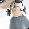 Mexlite Plafondarmatuur GEARWOOD 3-vlams, rond, instelbaar E27 IP20, hout, antiek dimbaar