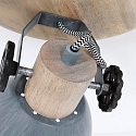 Mexlite Plafondarmatuur GEARWOOD 3-vlams, rond, instelbaar E27 IP20, hout, antiek dimbaar