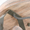 Mexlite Plafondarmatuur GEARWOOD 3-vlams, rond, instelbaar E27 IP20, hout, antiek dimbaar