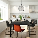Mexlite Pendelarmatuur AUREOLE � 42CM 1-vlams, groot, rond E27 IP20, zwart mat dimbaar