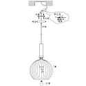 Mexlite Pendelarmatuur AUREOLE � 42CM 1-vlams, groot, rond E27 IP20, zwart mat dimbaar