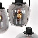 Steinhauer Steinhauer Pendant luminaire REFLEXION, 3 flames, smoky, fitting black