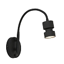 Steinhauer Wandarmatuur NATASJA met schakelaar, met flexibele arm GU10 IP20, zwart mat dimbaar