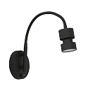 Steinhauer Wandarmatuur NATASJA met schakelaar, met flexibele arm GU10 IP20, zwart mat dimbaar