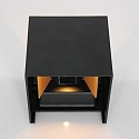 Wandarmatuur voor buitenshuis MURO up down, cubusvorm, instelbaar IP44, zwart mat dimbaar