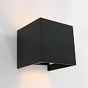 Wandarmatuur voor buitenshuis MURO up down, cubusvorm, instelbaar IP44, zwart mat dimbaar