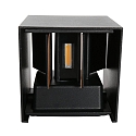 Wandarmatuur voor buitenshuis MURO up down, cubusvorm, instelbaar IP44, zwart mat dimbaar