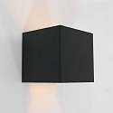 Wandarmatuur voor buitenshuis MURO up down, cubusvorm, instelbaar IP44, zwart mat dimbaar