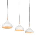Mexlite Pendelarmatuur BJORR 3-vlams E27 IP20, wit mat dimbaar