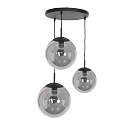 Steinhauer Pendelarmatuur BOLLIQUE 3-vlams, rond E27 IP20, zwart mat dimbaar