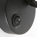 Mexlite Wandarmatuur ORNOIR 1-vlams, met schakelaar, instelbaar E14 IP20, zwart mat dimbaar