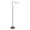 Mexlite floor lamp PLATU with flex arm, with touch dimmer IP20, black matt dimmable
