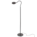 Mexlite floor lamp PLATU with flex arm, with touch dimmer IP20, black matt dimmable