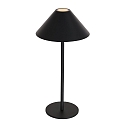 Steinhauer Tafelarmatuur ANCILLA up down, met USB-aansluiting, met batterij, met aanraakdimmer IP54, zwart mat dimbaar