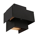 Wandarmatuur MURO 1-voudig, hoekig, direct / indirect G9 IP20, zwart mat dimbaar