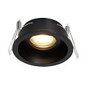 Steinhauer Inbouwarmatuur P�LITE SPOT rond, stijf, set terug GU10 IP20, zwart mat dimbaar