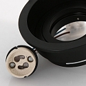 Steinhauer Inbouwarmatuur P�LITE SPOT rond, stijf, set terug GU10 IP20, zwart mat dimbaar