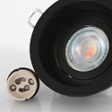 Steinhauer Inbouwarmatuur P�LITE SPOT rond, stijf, set terug GU10 IP20, zwart mat dimbaar