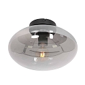 Steinhauer ceiling luminaire REFLEXION oval E27 IP20, smoky colour, black dimmable
