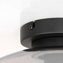 Steinhauer ceiling luminaire REFLEXION oval E27 IP20, smoky colour, black dimmable
