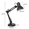 Mexlite table lamp STUDY tiltable E27 IP20, black
