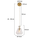 Mexlite Pendelarmatuur GRAZIOGLASS ?18cm E27 IP20, messing