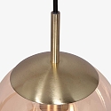 Steinhauer Pendelarmatuur BOLLIQUE rond E27 IP20, barnsteen, messing, zwart dimbaar