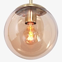 Steinhauer Pendelarmatuur BOLLIQUE rond E27 IP20, barnsteen, messing, zwart dimbaar