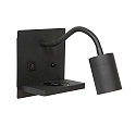 Mexlite wall luminaire UPROUND 1 flame GU10 IP20, black 