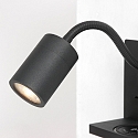 Mexlite wall luminaire UPROUND 1 flame GU10 IP20, black 