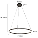 Steinhauer Pendelarmatuur RINGLUX up down IP20, zwart dimbaar