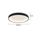Steinhauer ceiling luminaire RINGLEDE IP20, black dimmable