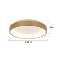 Steinhauer ceiling luminaire RINGLEDE IP20, gold dimmable
