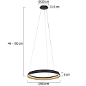 Steinhauer Pendelarmatuur RINGLUX IP20, zwart dimbaar