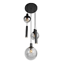 Steinhauer pendant luminaire BOLLIQUE 5 flames GU10 + E27 IP20, black dimmable