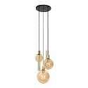 Steinhauer Pendelarmatuur BOLLIQUE 5-vlams GU10 + E27 IP20, messing dimbaar