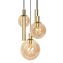 Steinhauer Pendelarmatuur BOLLIQUE 5-vlams GU10 + E27 IP20, messing dimbaar