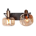 wall luminaire GLASLIC 2 flames, swivelling, rotatable E27 IP20, bronze, black dimmable