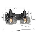 Steinhauer wall luminaire GLASLIC 2 flames, swivelling, rotatable E27 IP20, black dimmable
