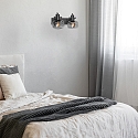 Steinhauer wall luminaire GLASLIC 2 flames, swivelling, rotatable E27 IP20, black dimmable