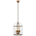 Steinhauer Pendant luminaire PIMPERNEL, 4 flames, glass, bronze