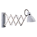 Wandarmatuur SPRING lang, met schakelaar, met stekker, instelbaar E27 IP20, wit mat dimbaar