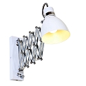 Steinhauer Wandarmatuur SPRING lang, met schakelaar, met stekker, instelbaar E27 IP20, wit mat dimbaar