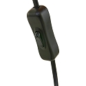 Steinhauer Klemarmatuur SPRING met schakelaar, met stekker, instelbaar E27 IP20, zwart mat 