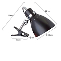 Steinhauer Klemarmatuur SPRING met schakelaar, met stekker, instelbaar E27 IP20, zwart mat 