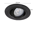Steinhauer Inbouwarmatuur P�LITE SPOT rond, draaibaar GU10 IP20, zwart mat dimbaar
