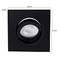 Steinhauer recessed luminaire P�LITE SPOT swivelling, square GU10 IP20, black matt dimmable