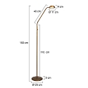 Mexlite Floor lamp BIRON, 1 flame, bronze